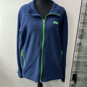Helly Hansen Mens Navy Fleece Jacket with Lime Accents